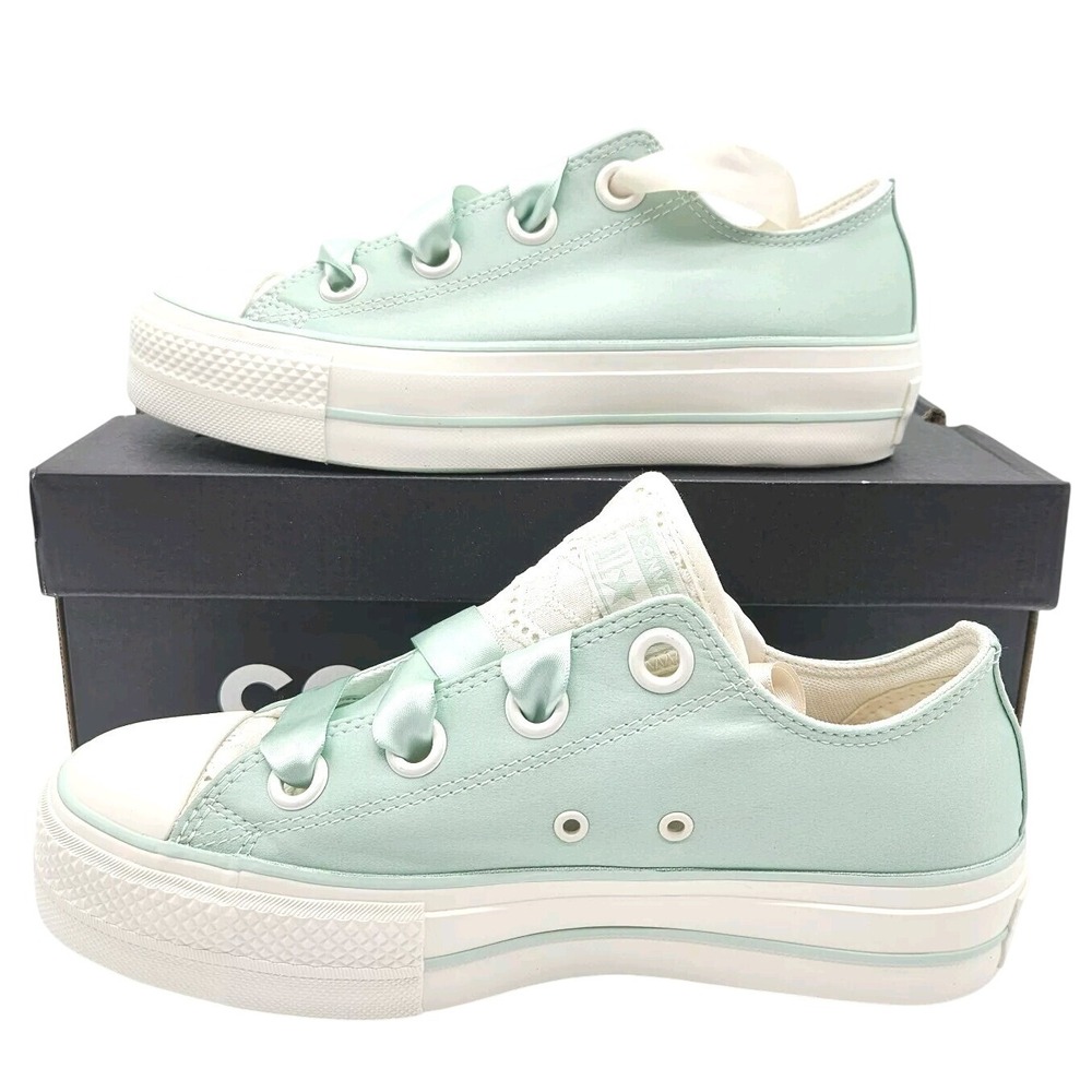 Converse (Womens 9) Chuck Taylor Lift OX Platform Shoe Skate Sneaker Sticky Aloe